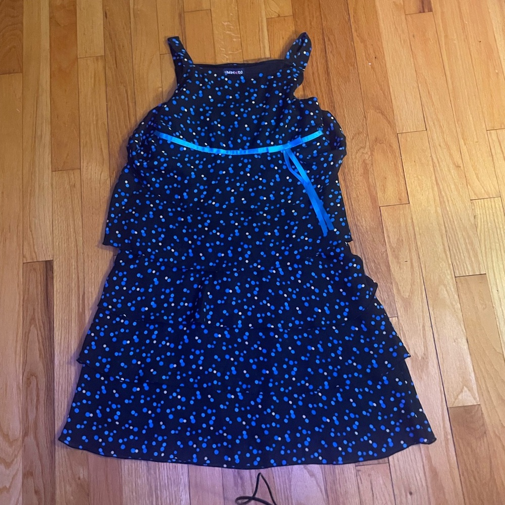 Limited Too Black and Blue Floral Kids Dress